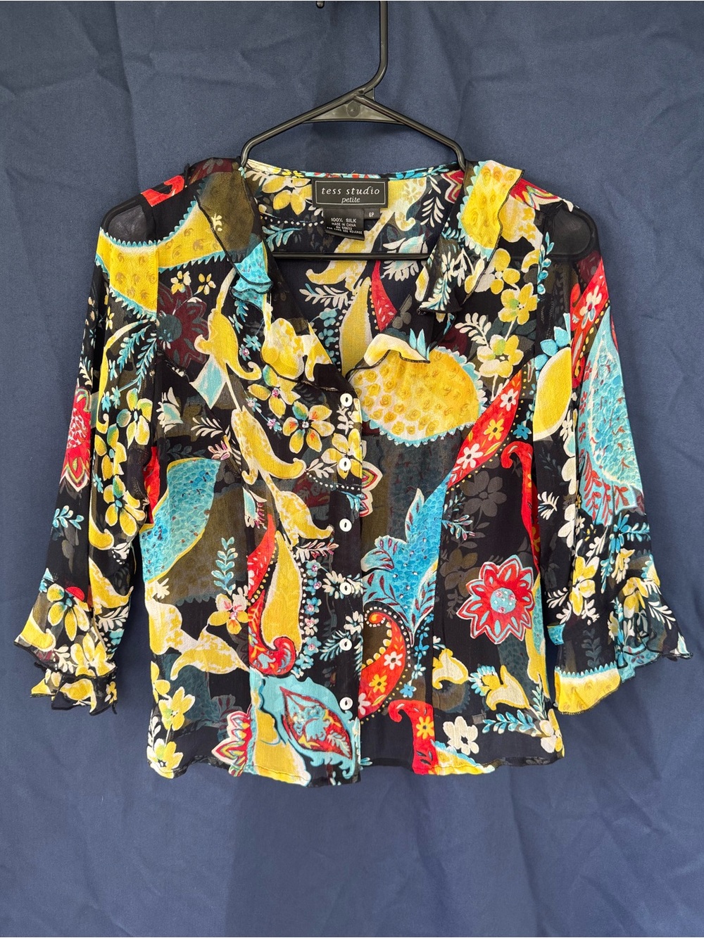 Tess Studio 100% Silk Blouse